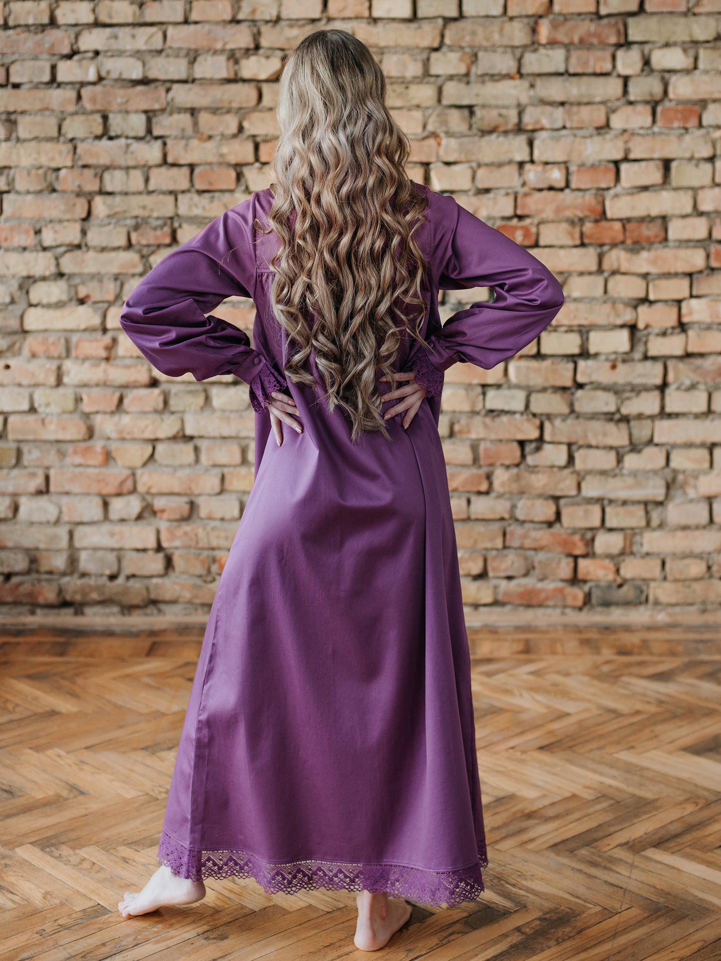 Victorian Winter Nightgown in Limited Edition Purple