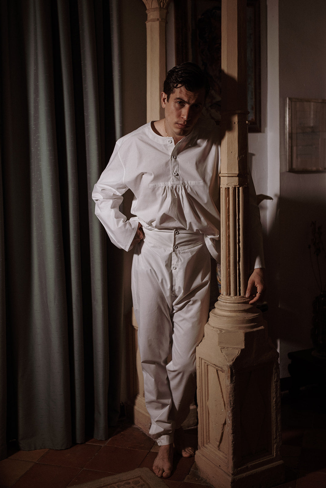 Mr. Darcy's Regency Style White Cotton Shirt