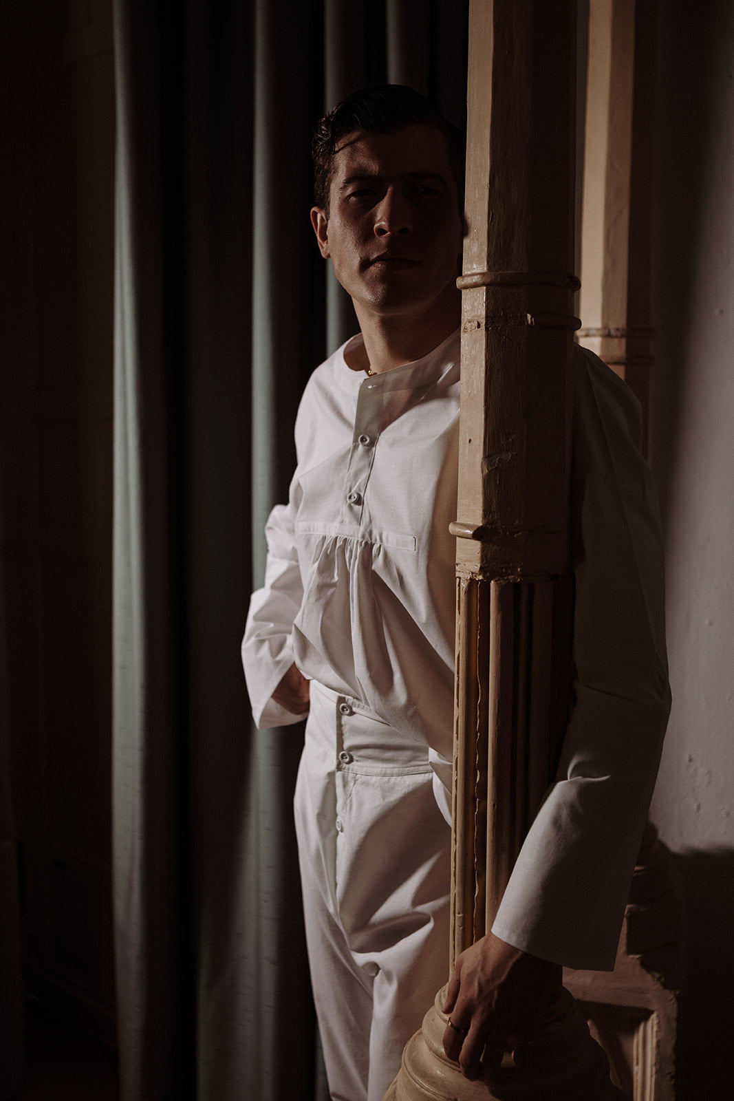 Mr. Darcy's Regency Style White Cotton Shirt