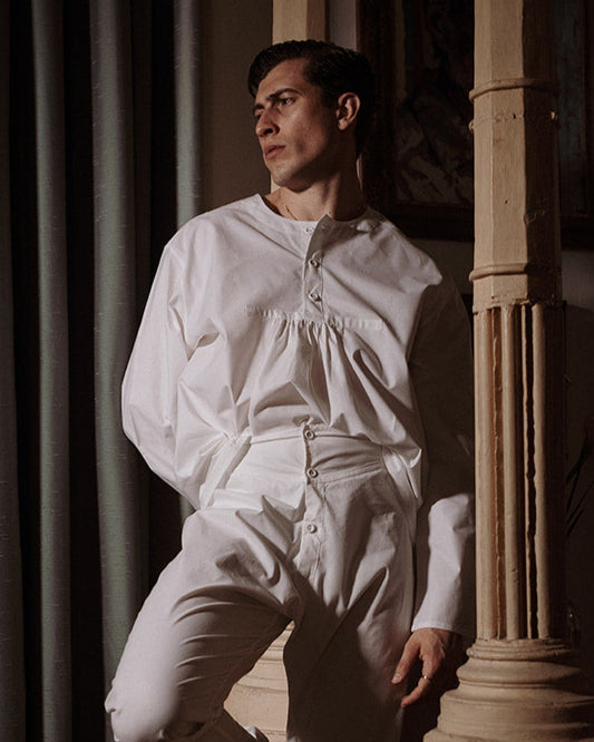 Mr. Darcy's Regency Style White Cotton Shirt