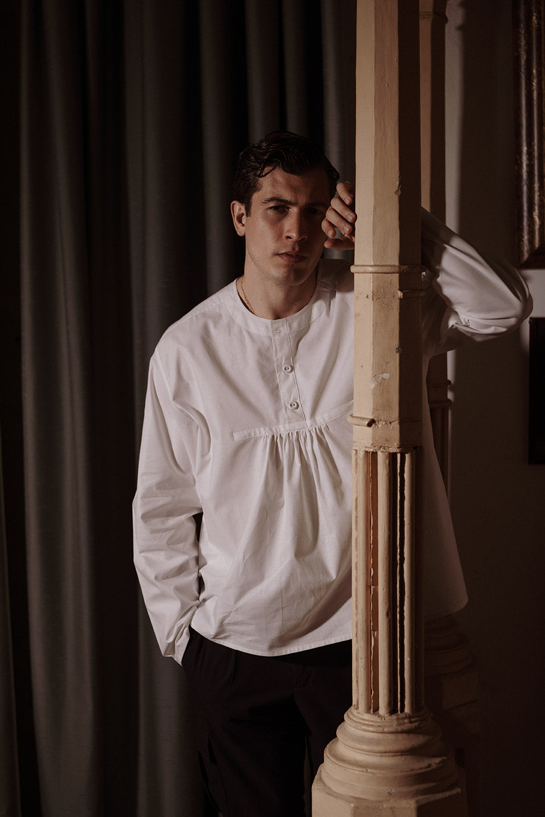 Mr. Darcy's Regency Style White Cotton Shirt