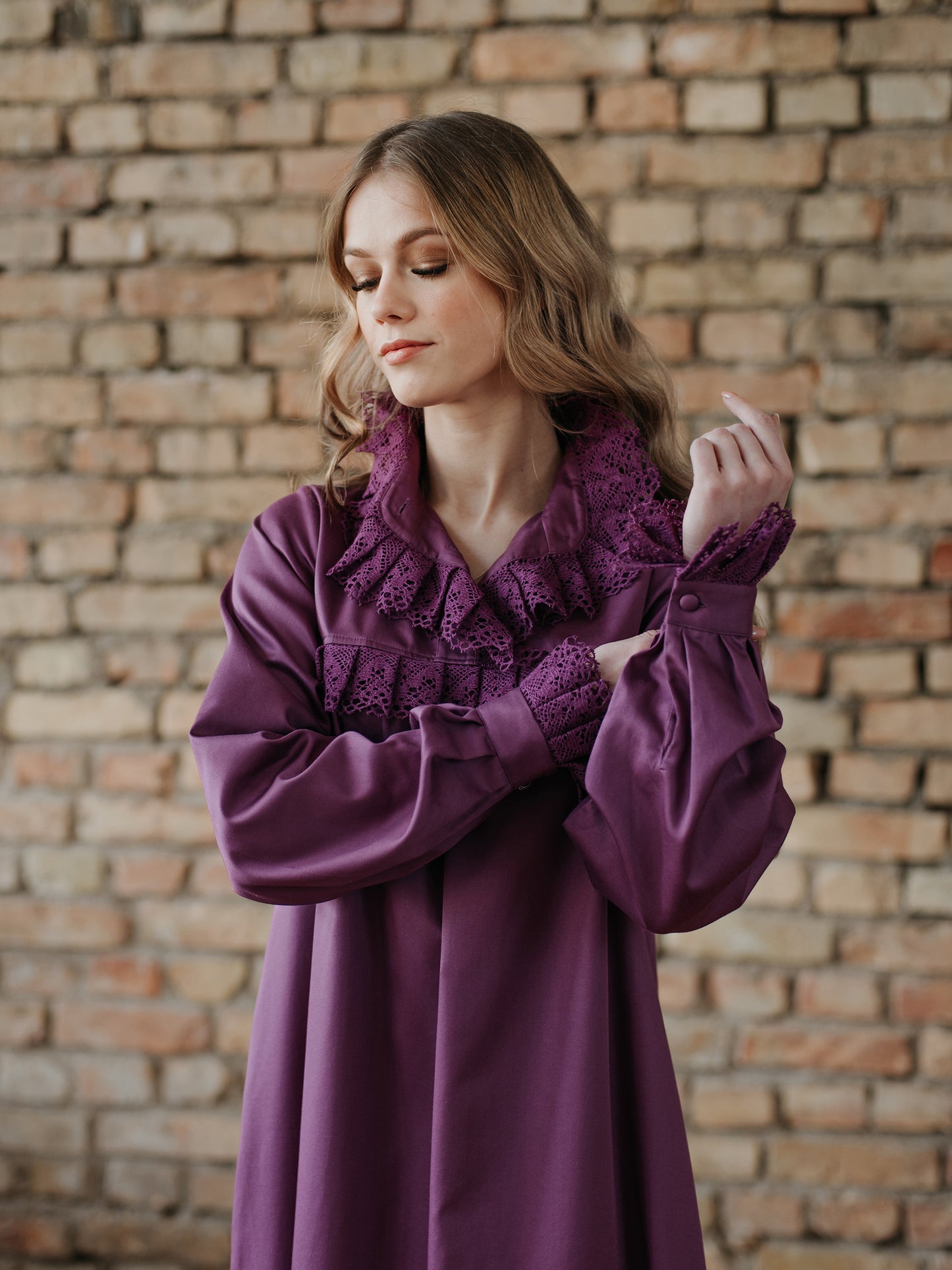 Victorian Winter Nightgown in Limited Edition Purple