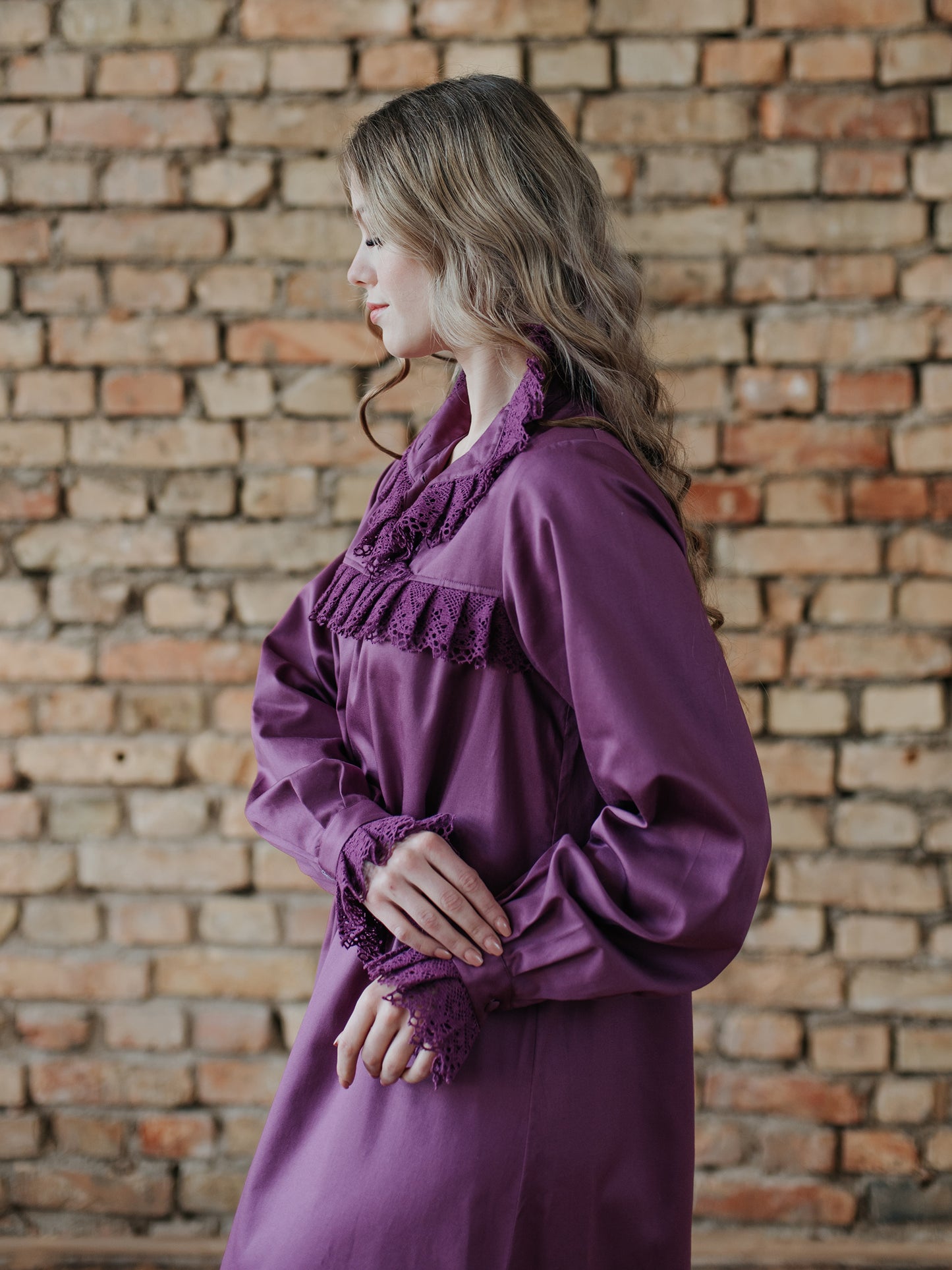 Victorian Winter Nightgown in Limited Edition Purple