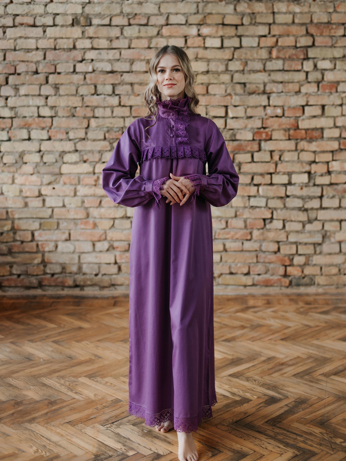 Victorian Winter Nightgown in Limited Edition Purple