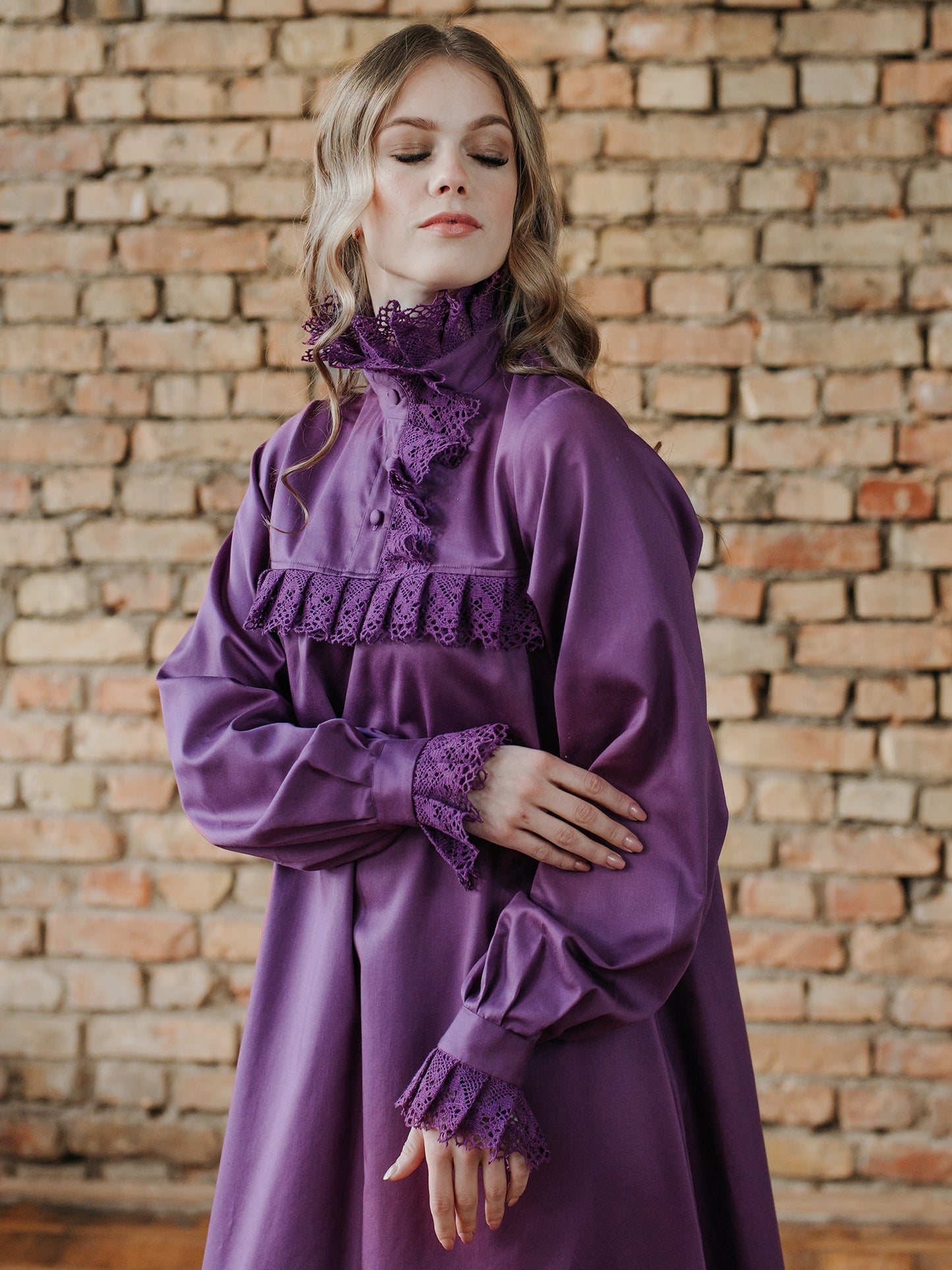 Victorian Winter Nightgown in Limited Edition Purple