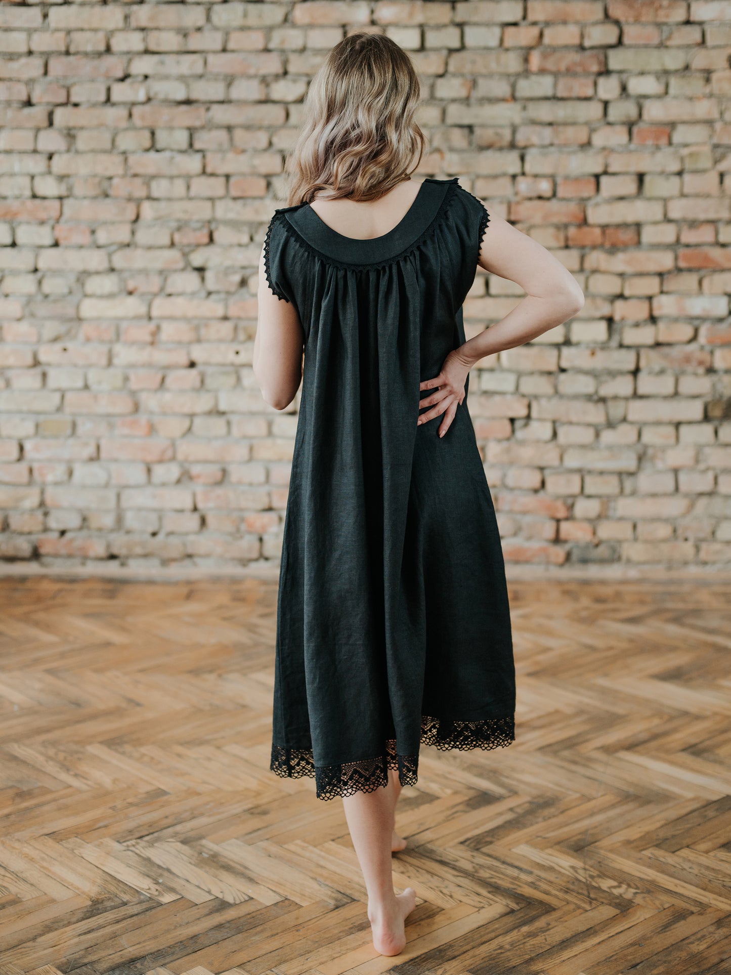 Vecpiebalga Treasure Gown in Black Linen