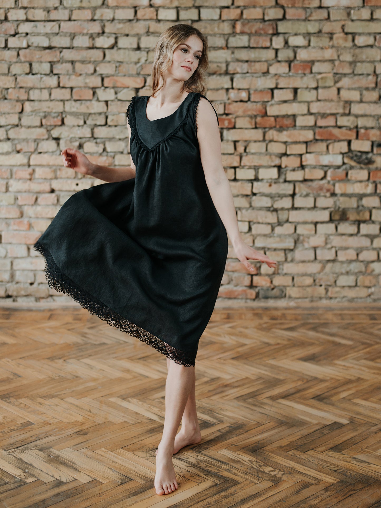 Vecpiebalga Treasure Gown in Black Linen