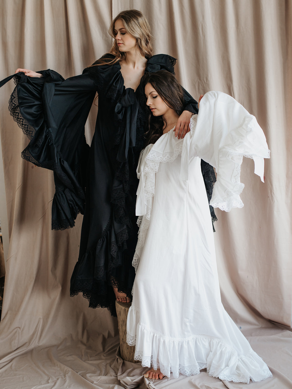Queen Isabella - Rococo Inspired Negligee in Black