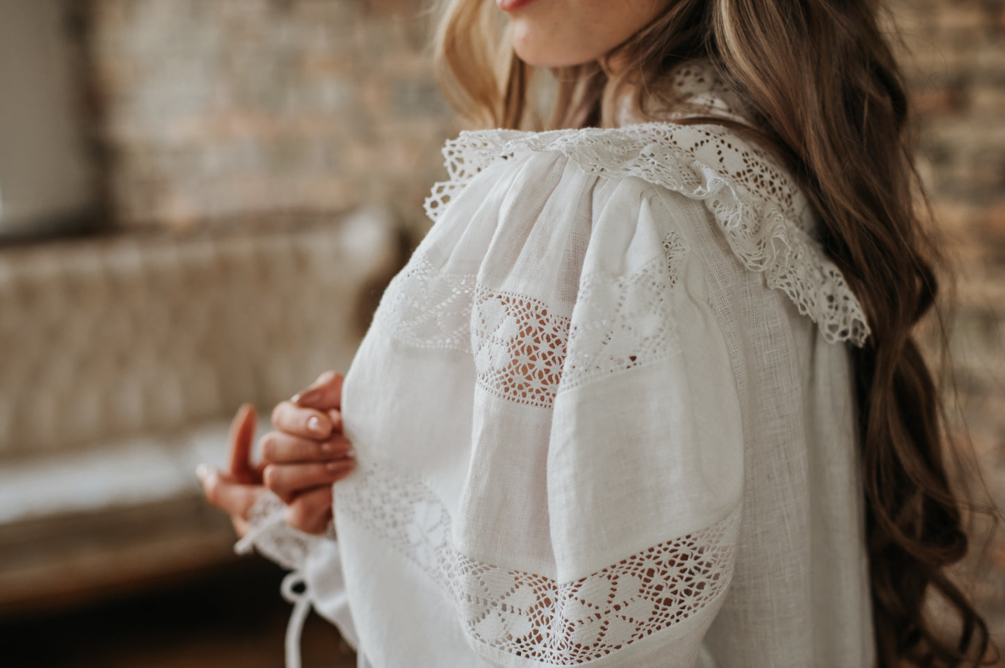 Edwardian linen mini dress
