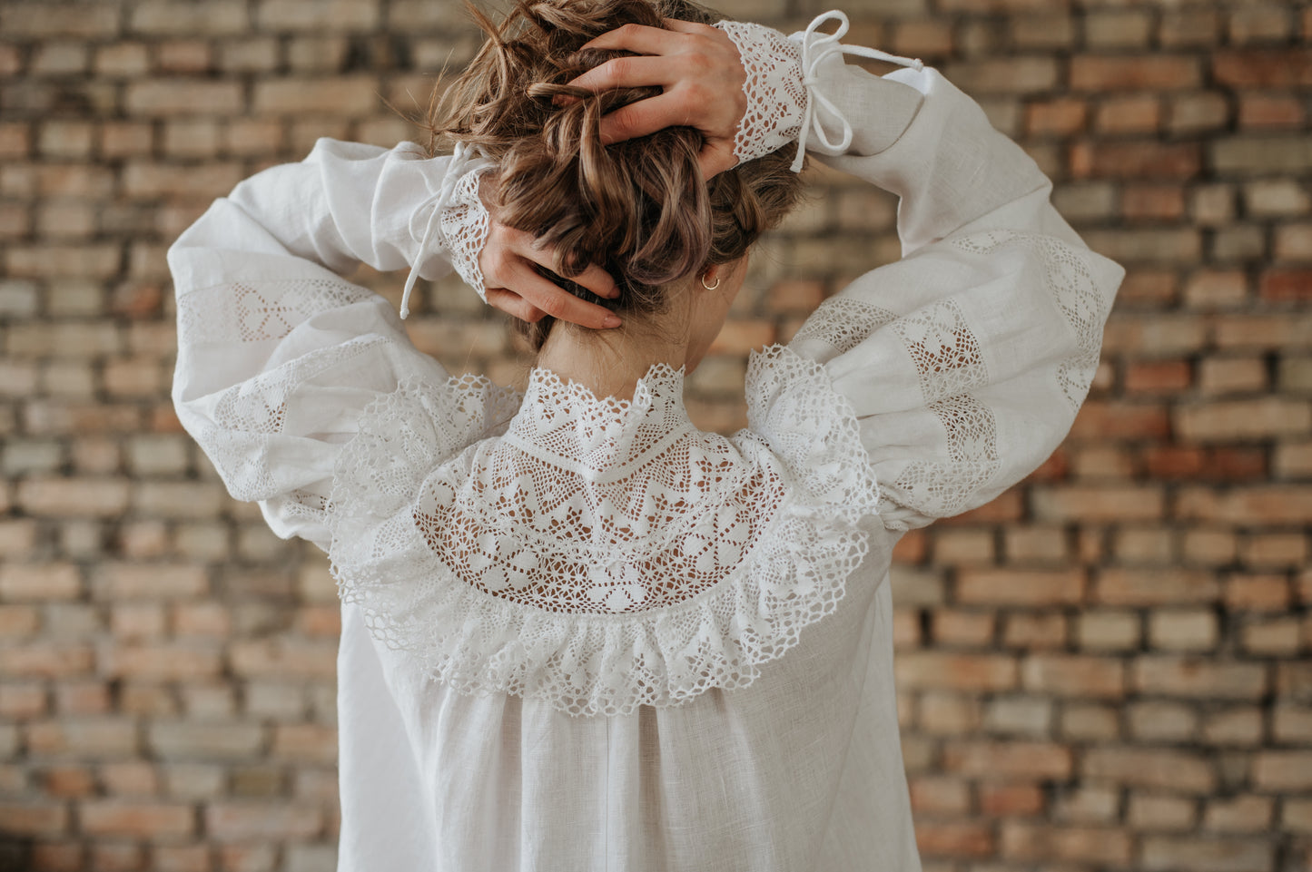 Edwardian linen mini dress