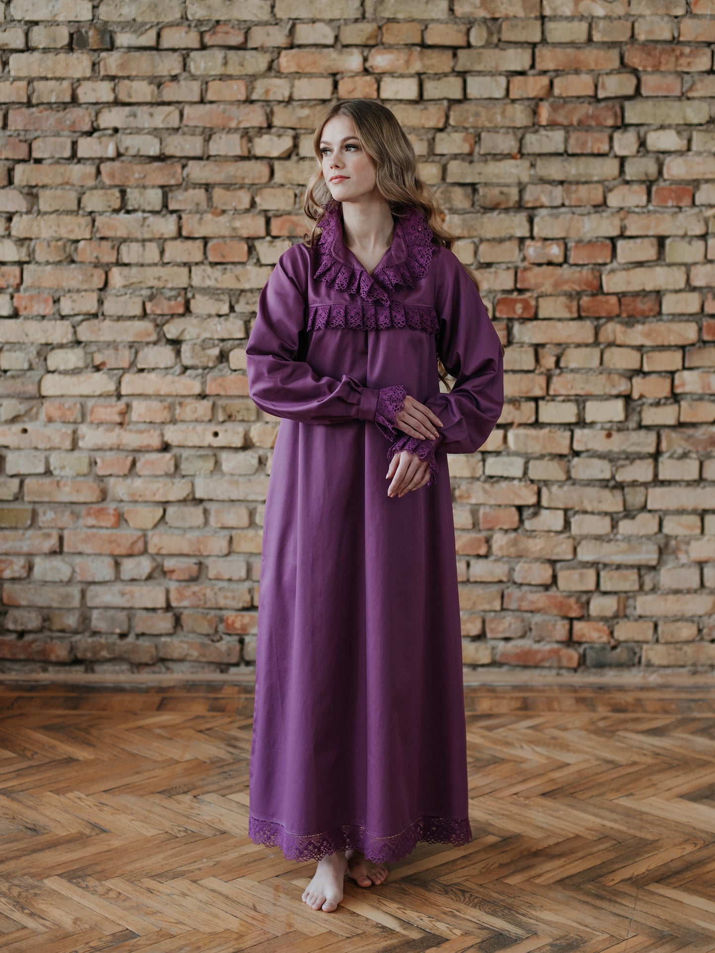 Victorian Winter Nightgown in Limited Edition Purple