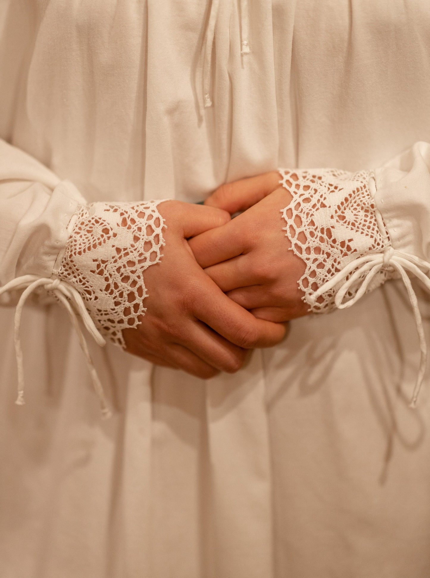 Edwardian Winter - Vintage Inspired Gown in White Organic Cotton