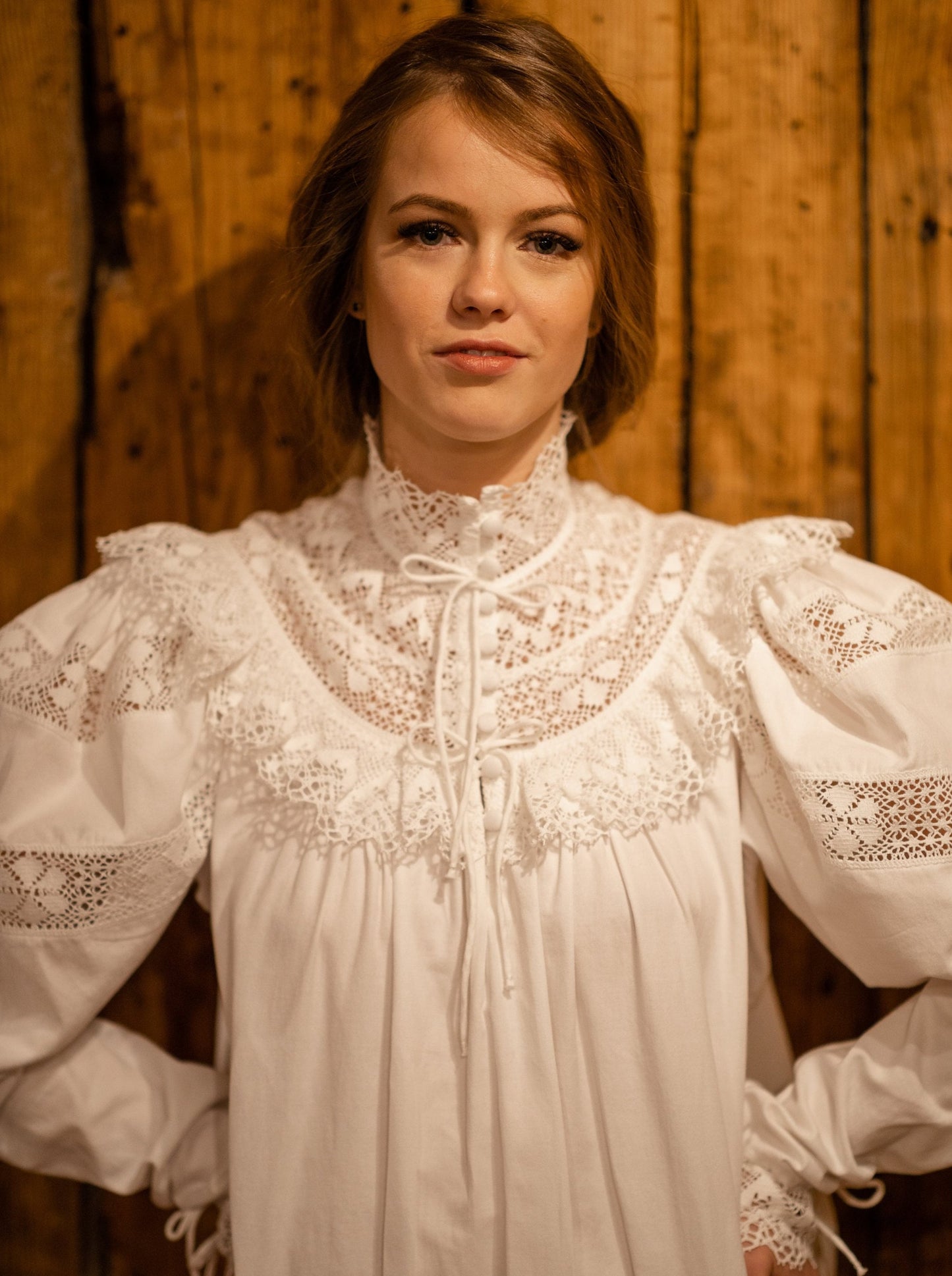 Edwardian Winter - Vintage Inspired Gown in White Cotton