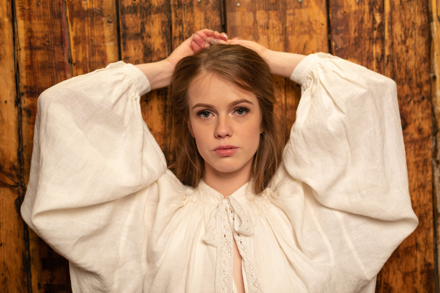 Vecpiebalga Nightgown in White Linen