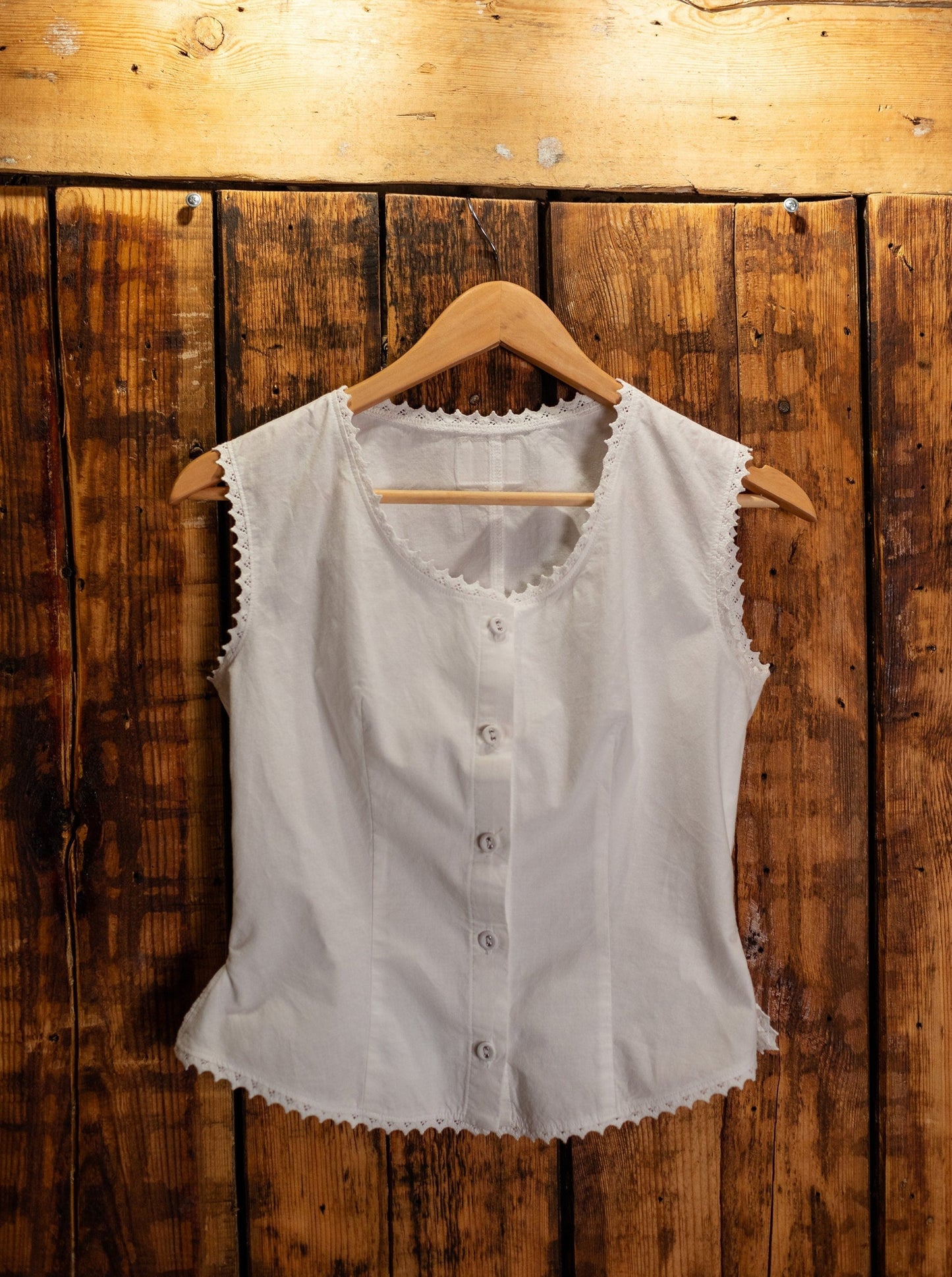 Just Lady - Victorian Inspired Vest in White Cotton