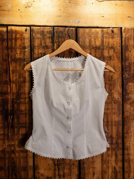 Just Lady - Victorian Inspired Vest in White Cotton