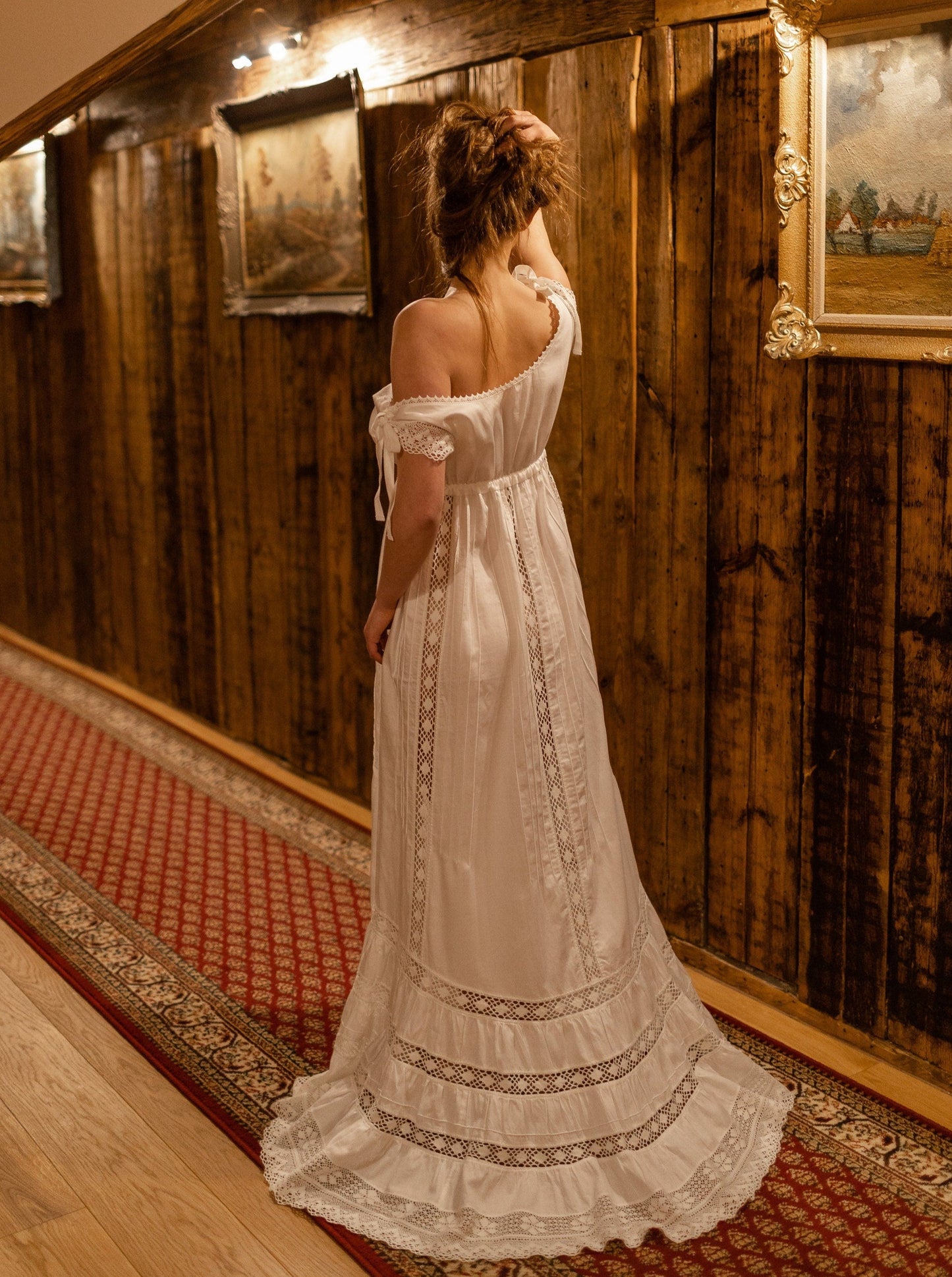 Delicate Beauty - Victorian Inspired Night Gown in White Cotton