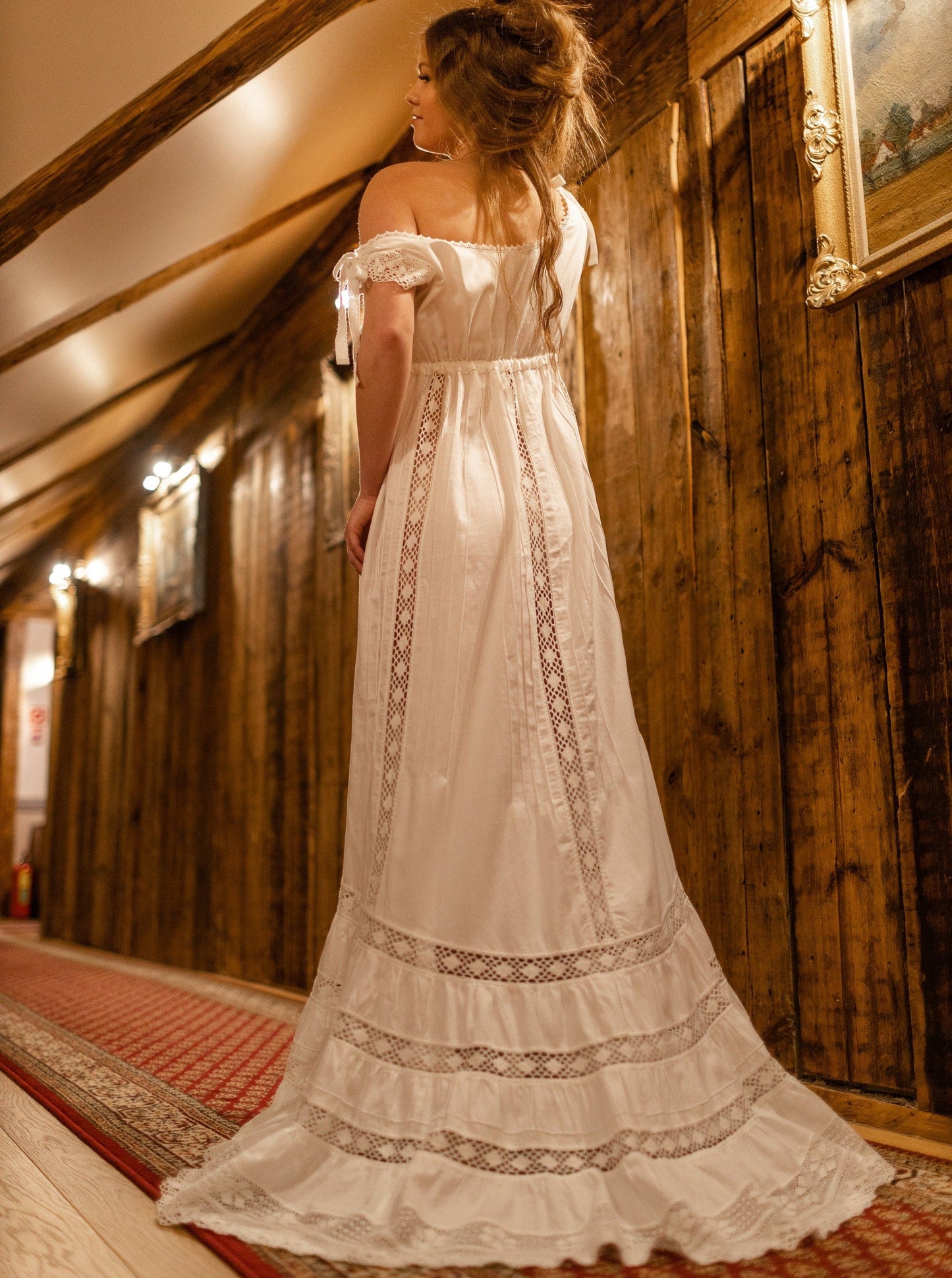 Delicate Beauty - Victorian Inspired Night Gown in White Cotton