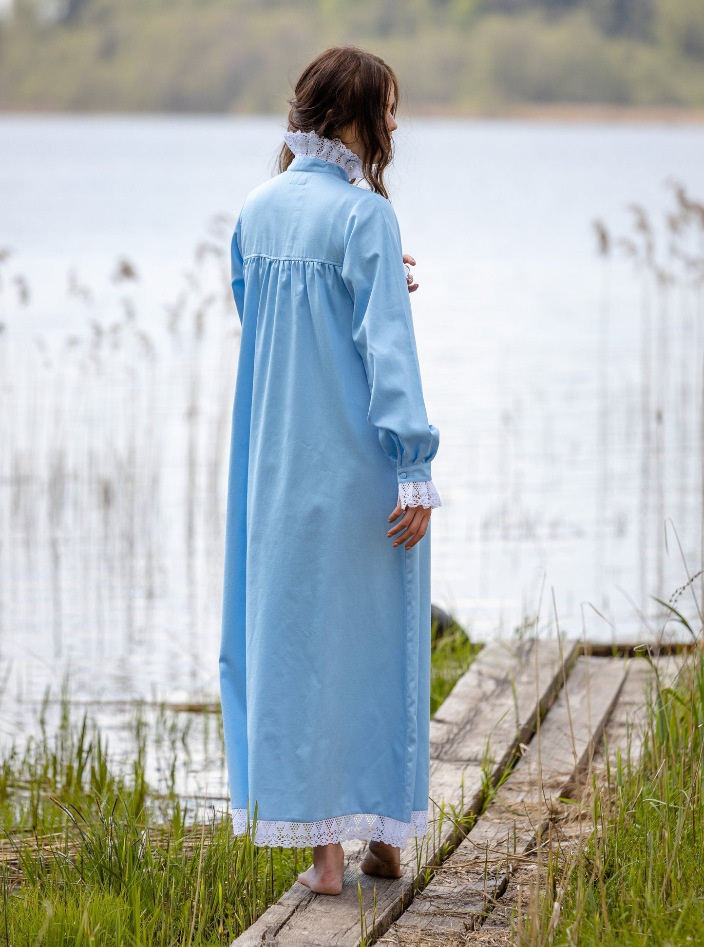 Victorian Winter Nightgown in Blue