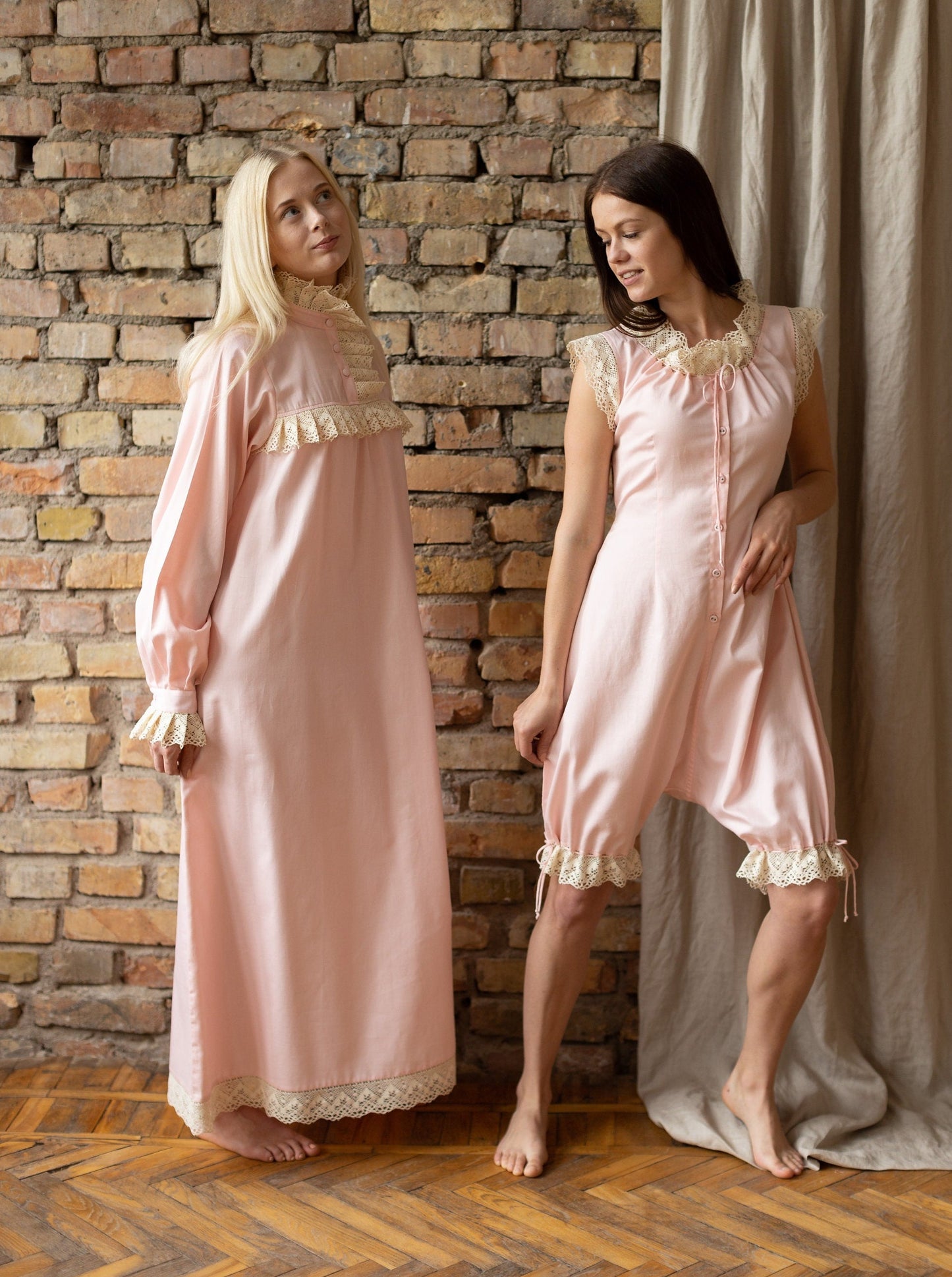 Baroness of the Dawn - Victorian Inspired Onesie in Pink Cotton