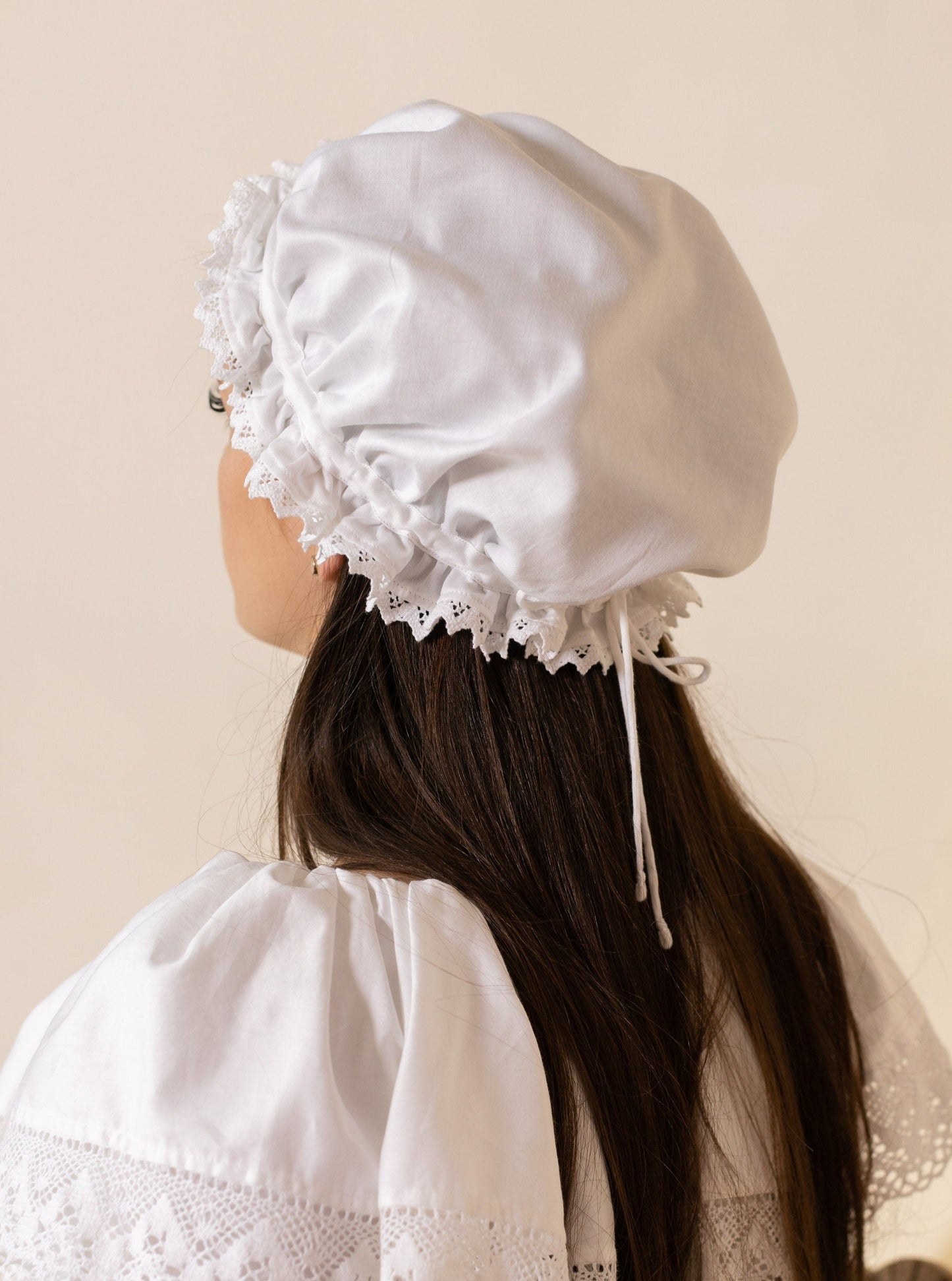 Vintage Inspired Ruffled Dormeuse Cap