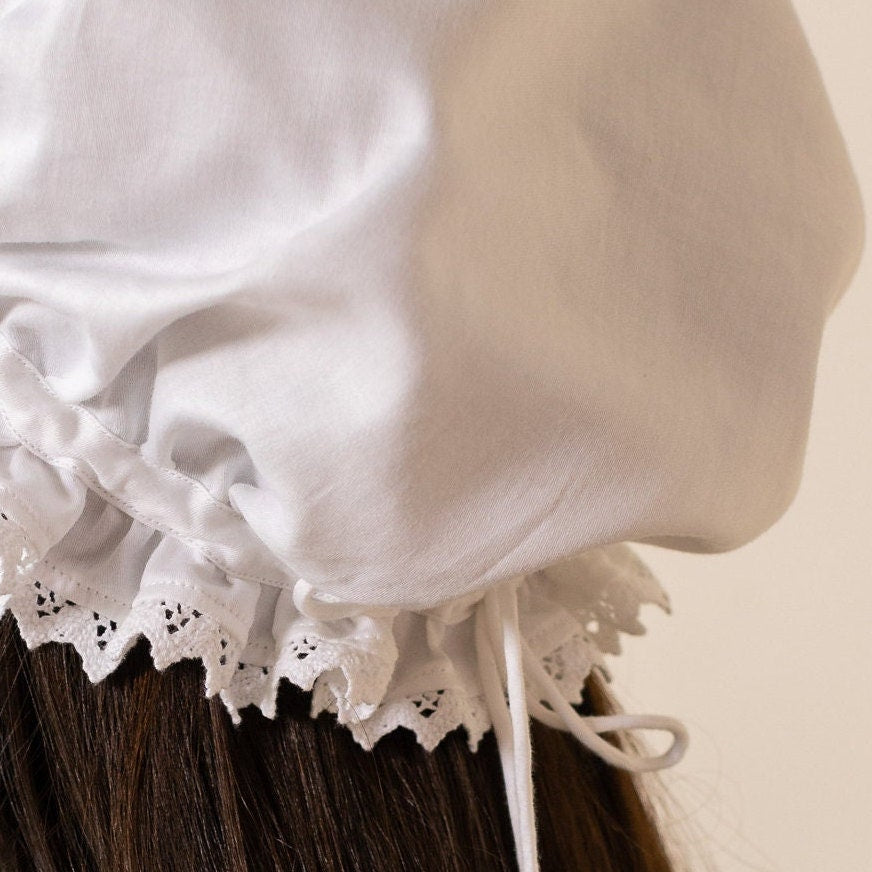 Vintage Inspired Ruffled Dormeuse Cap