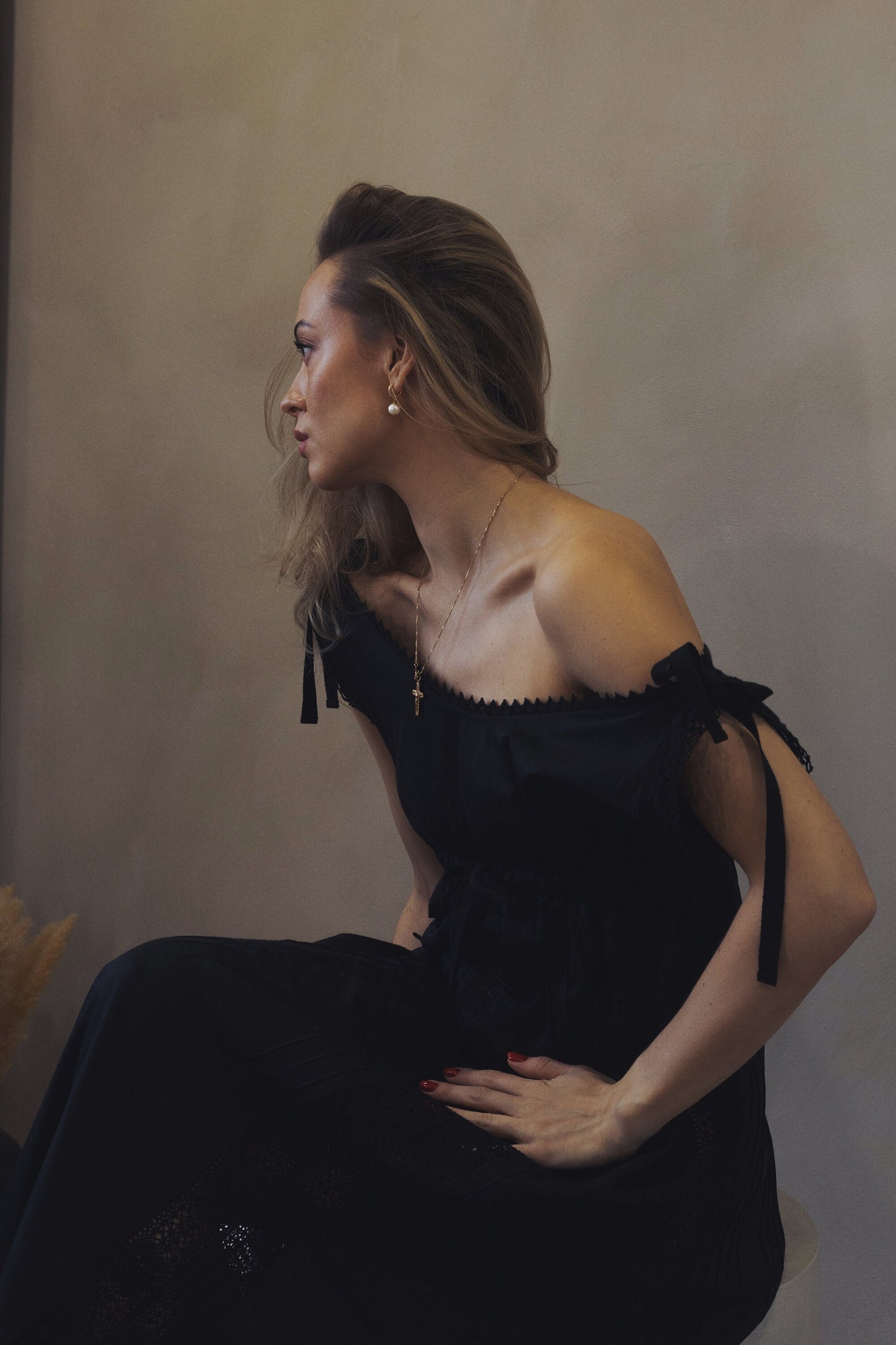 Delicate Beauty - Victorian Inspired Night Gown in Black Cotton