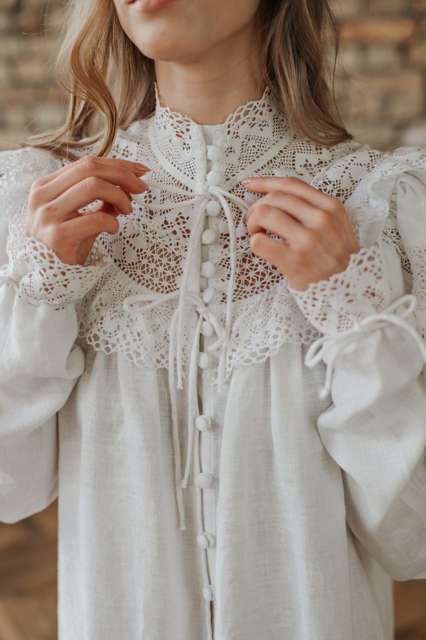 Edwardian linen mini dress