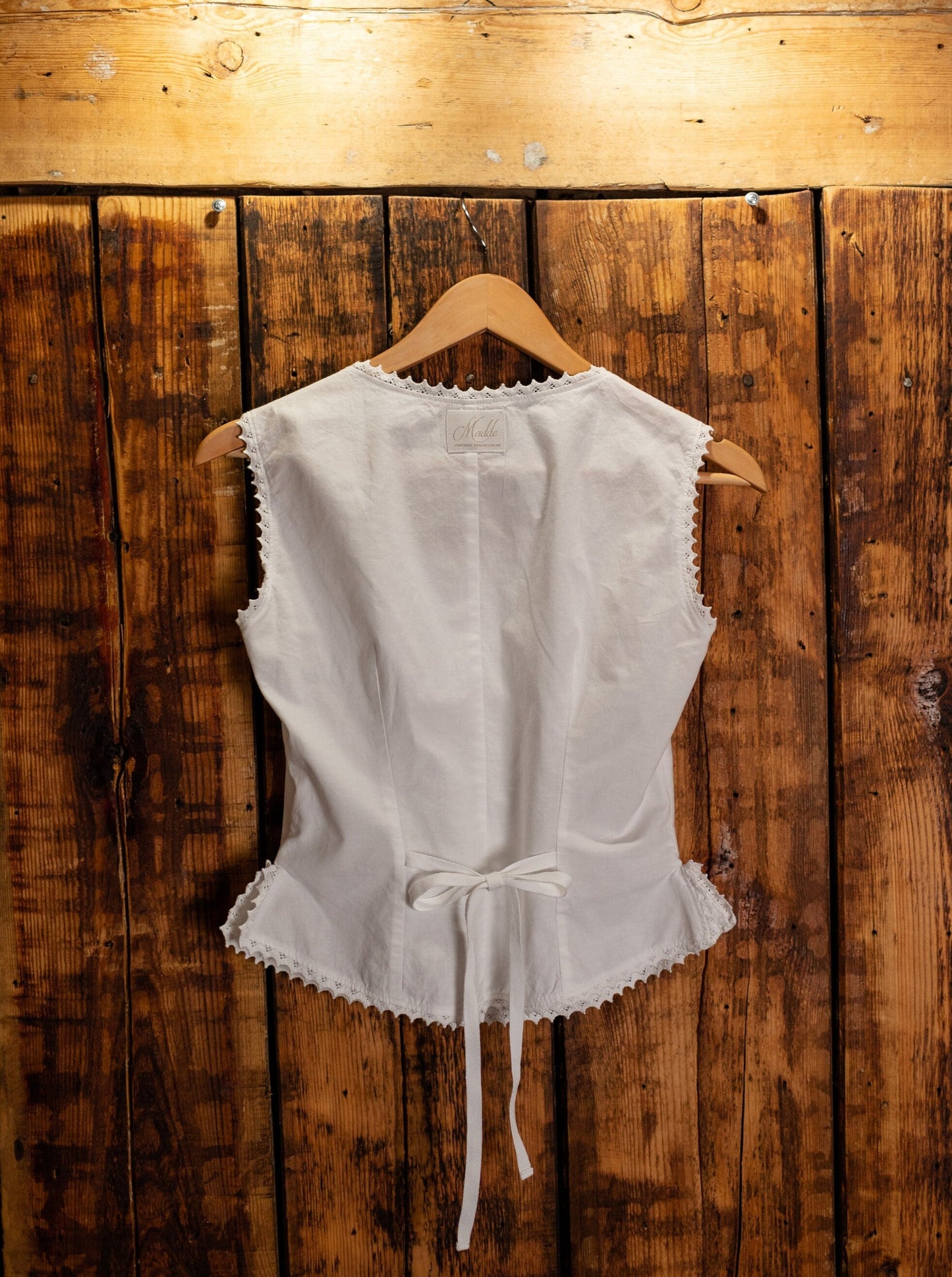 Just Lady - Victorian Inspired Vest in White Cotton