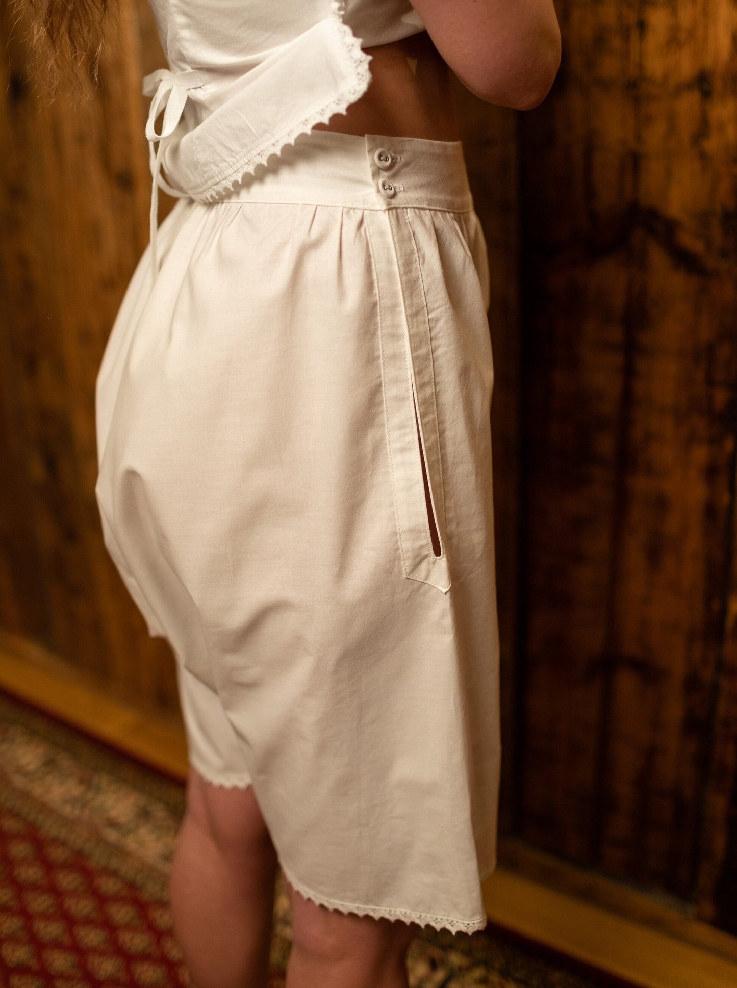 Just Margaret - Victorian Inspired Undies in White Cotton