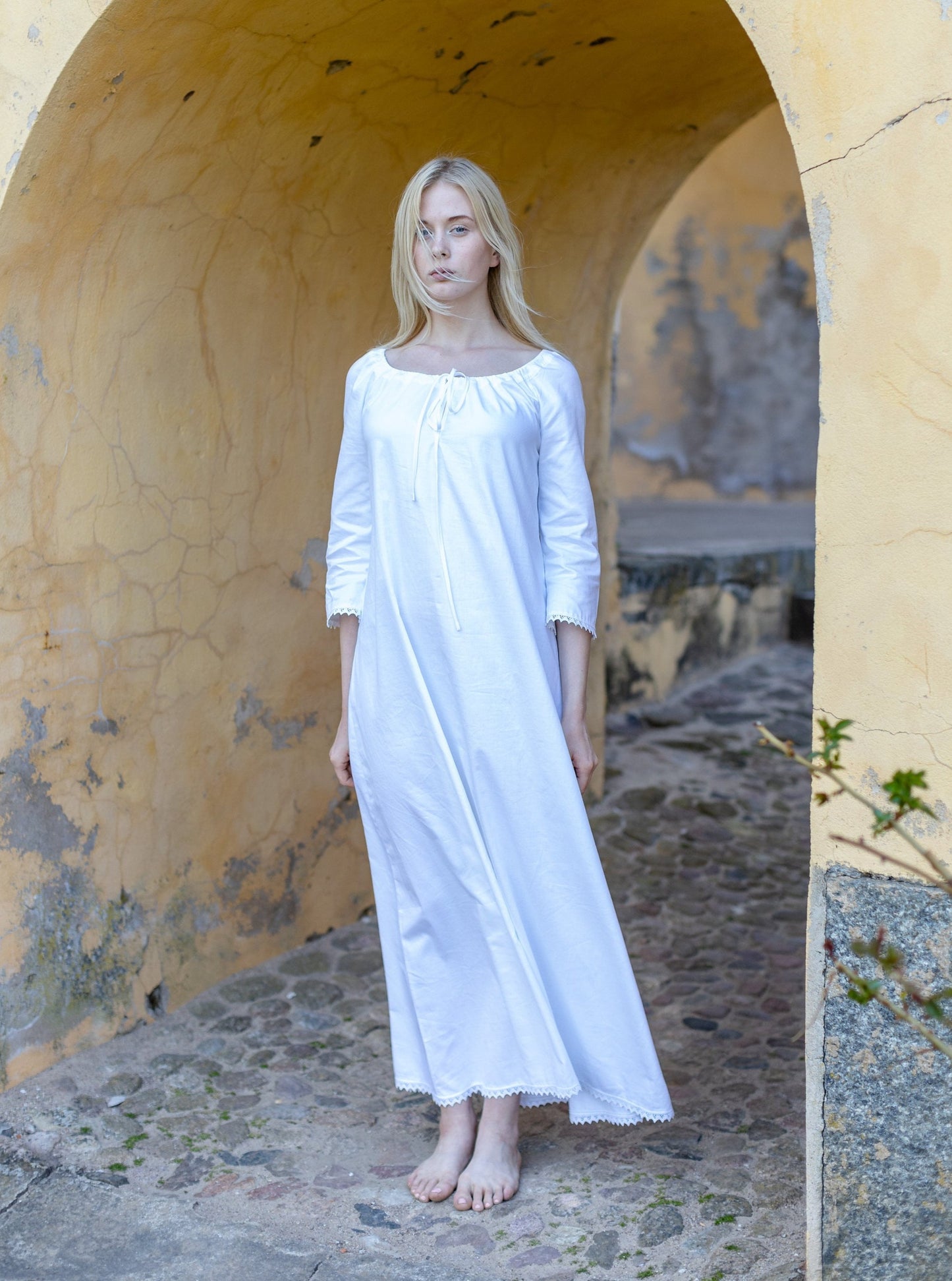 Outlander Dream Maxi Dress in White Cotton