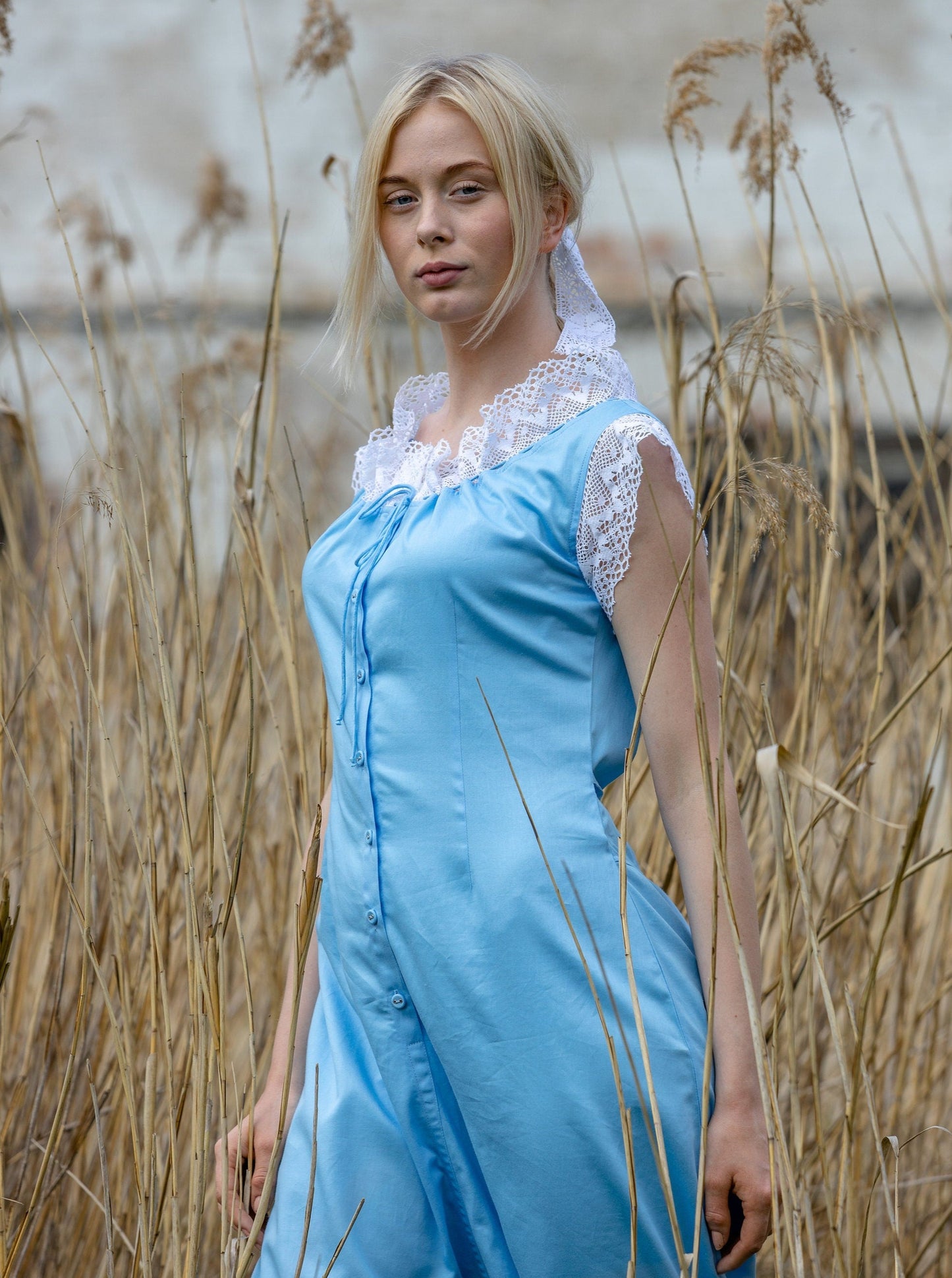 Baroness of the Dawn - Victorian Inspired Onesie in Sky Blue Cotton