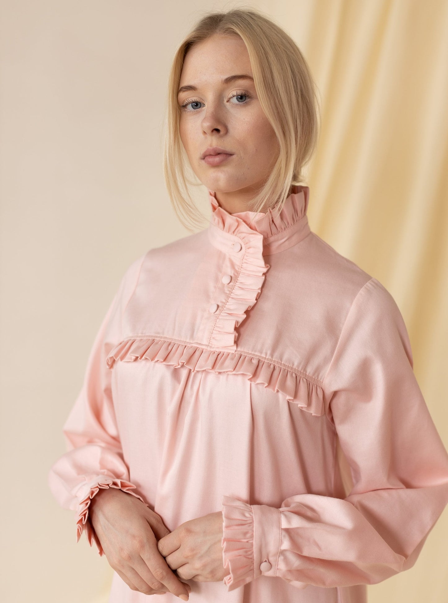 Victorian Winter Nightgown in all Pink