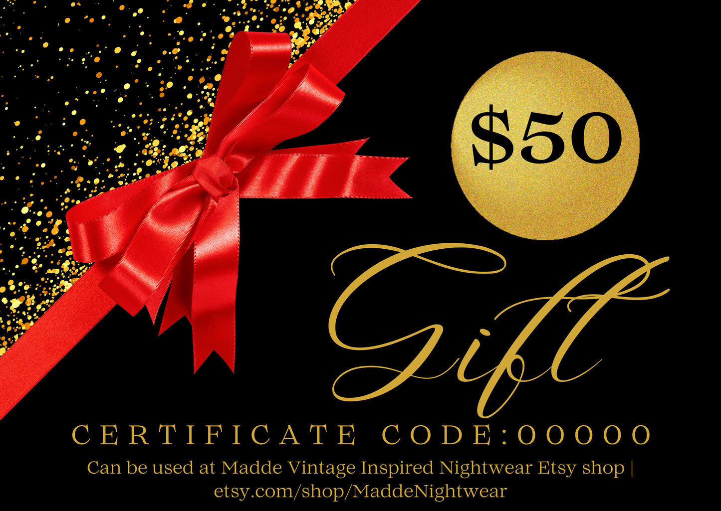 Gift Certificate for 50-500 dollars to spend at Madde shop | Gift card | The perfect last minute present | Gift voucher| Choose your present