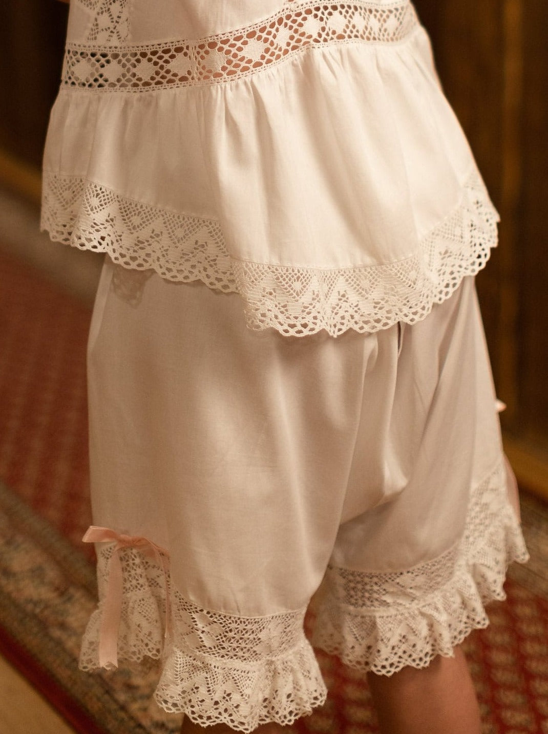 Mademoiselle French Bloomers in White Cotton