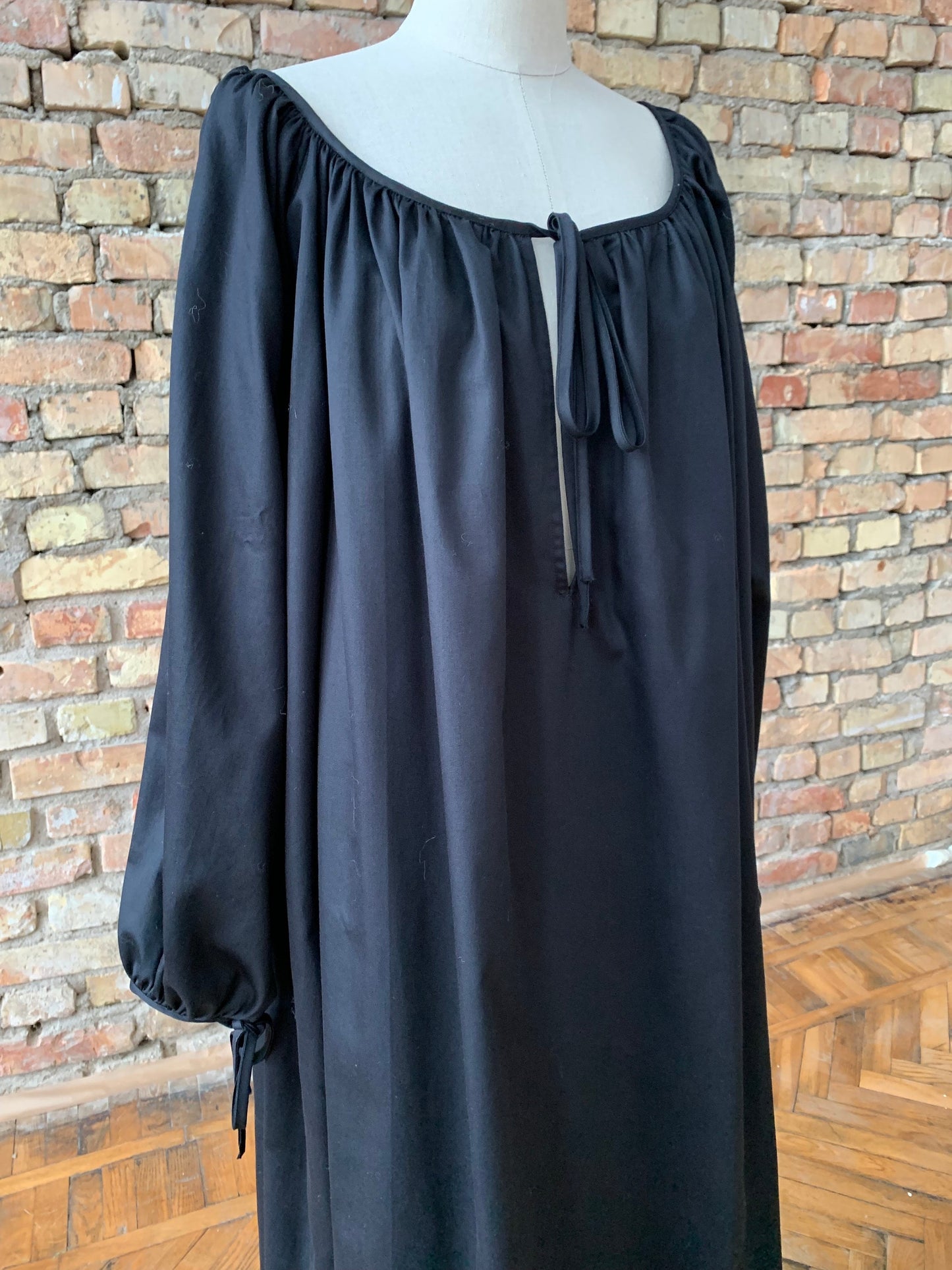 Milda Gown in Black Cotton