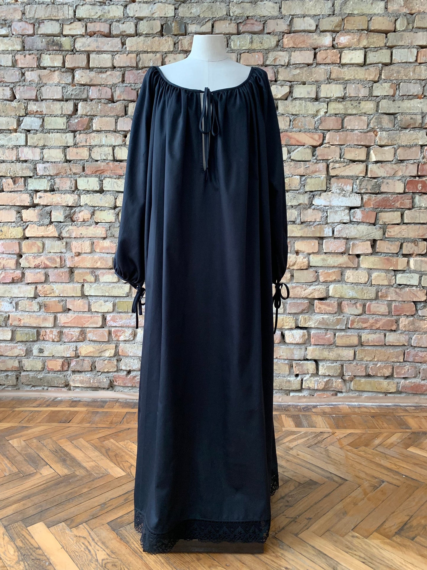 Milda Gown in Black Cotton